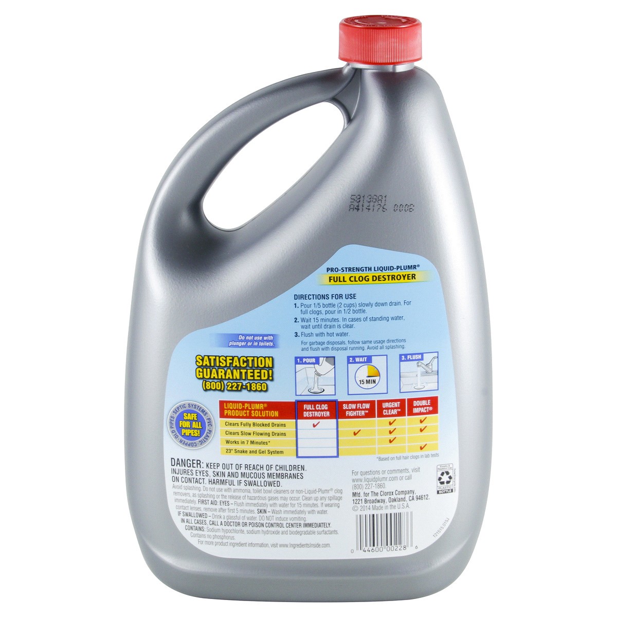 slide 2 of 4, Liquid-Plumr Pro-Strength Clog Destroyer Gel with PipeGuard Liquid Drain Cleaner, 2.5 qt