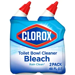 Clorox Toilet Bowl Cleaner Bleach, Rain Clean - 24 Ounces, Pack of 2 (00273) (Package May Vary)