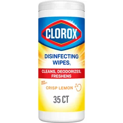 Clorox Disinfecting Wipes, Bleach Free Cleaning Wipes, Crisp Lemon, 35 Count