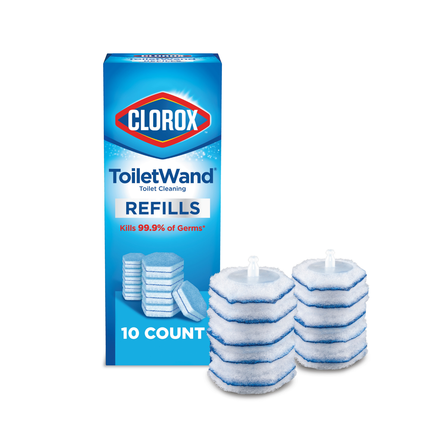 slide 1 of 8, Clorox ToiletWand Disinfecting Refills Disposable Wand Heads, 10 ct