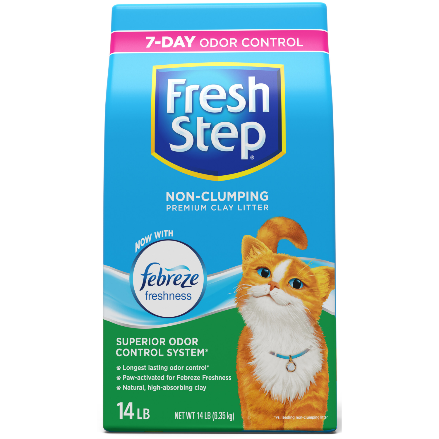 slide 1 of 5, Fresh Step Non-Clumping Premium Cat Litter with Febreze Freshness, Scented - 14 Pounds, 14 lb