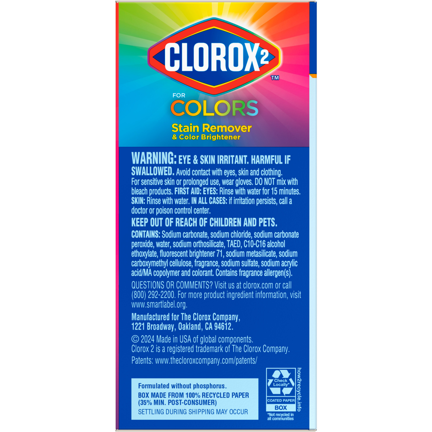 slide 2 of 7, Clorox 2 Laundry Stain Remover and Color Booster Powder, 49 oz