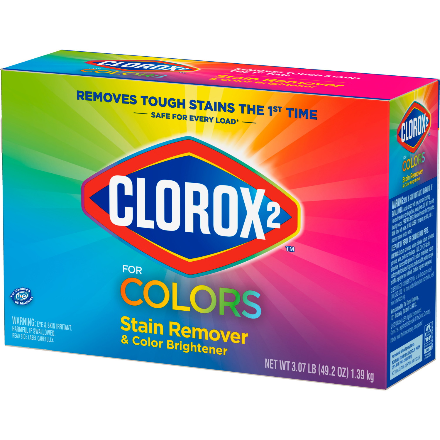 slide 3 of 7, Clorox 2 Laundry Stain Remover and Color Booster Powder, 49 oz