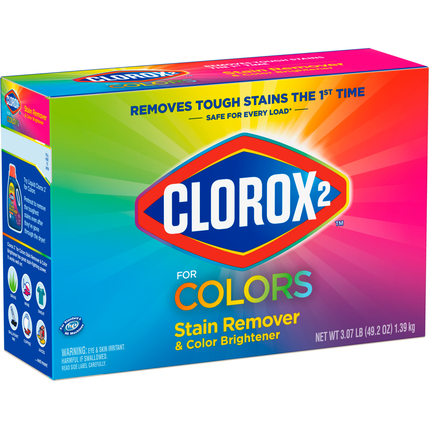 slide 6 of 7, Clorox 2 Laundry Stain Remover and Color Booster Powder, 49 oz