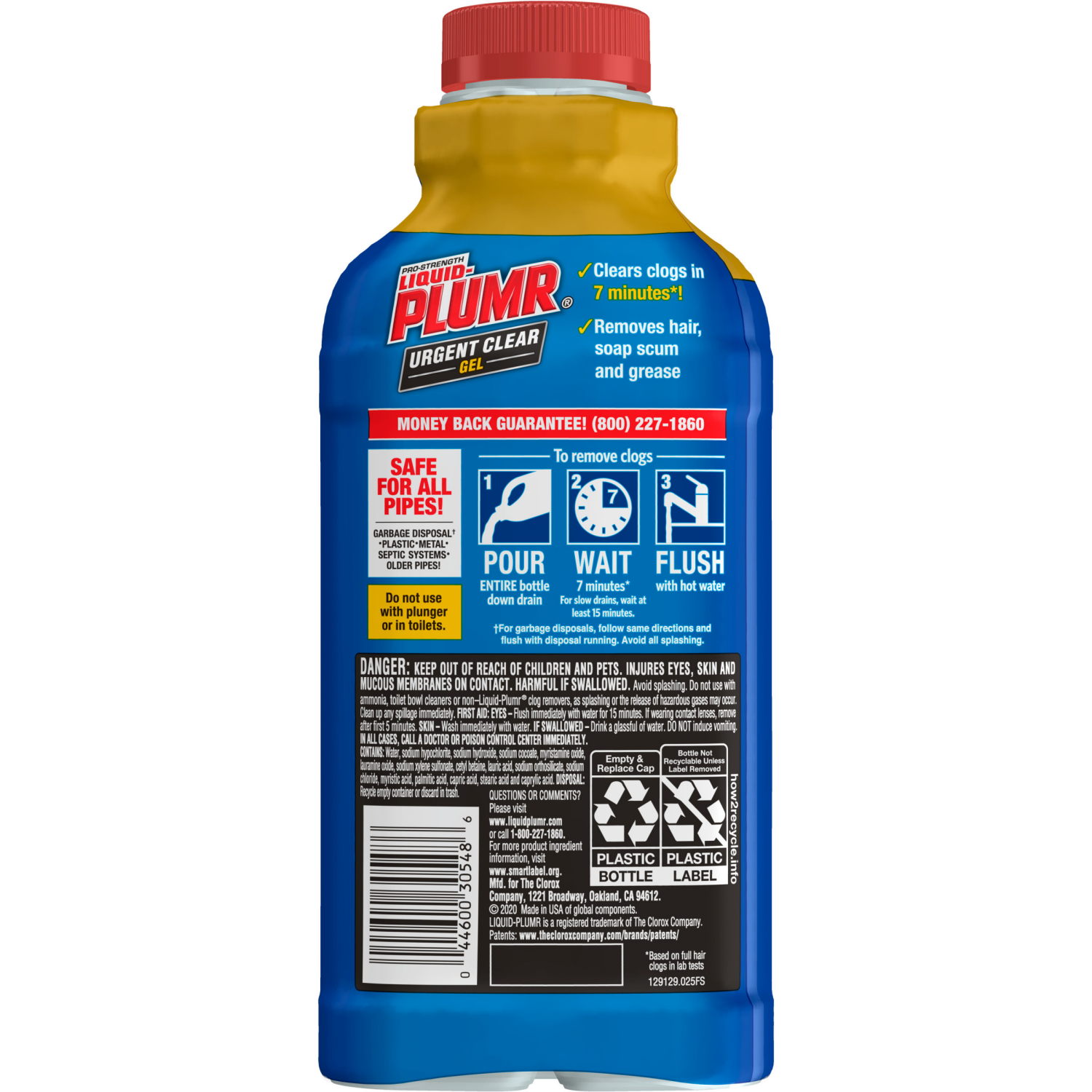 slide 2 of 8, Liquid-Plumr Industrial Strength Urgent Clear Liquid Drain Cleaner, 17 fl oz