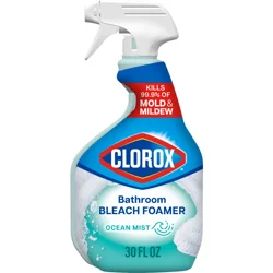 Clorox Bathroom Foamer with Bleach, Spray Bottle, Ocean Mist, 30 Fluid Ounces