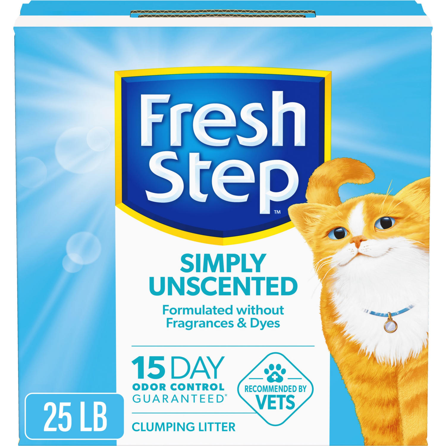 slide 1 of 8, Fresh Step Simply Unscented Clumping Cat Litter, 25 lb
