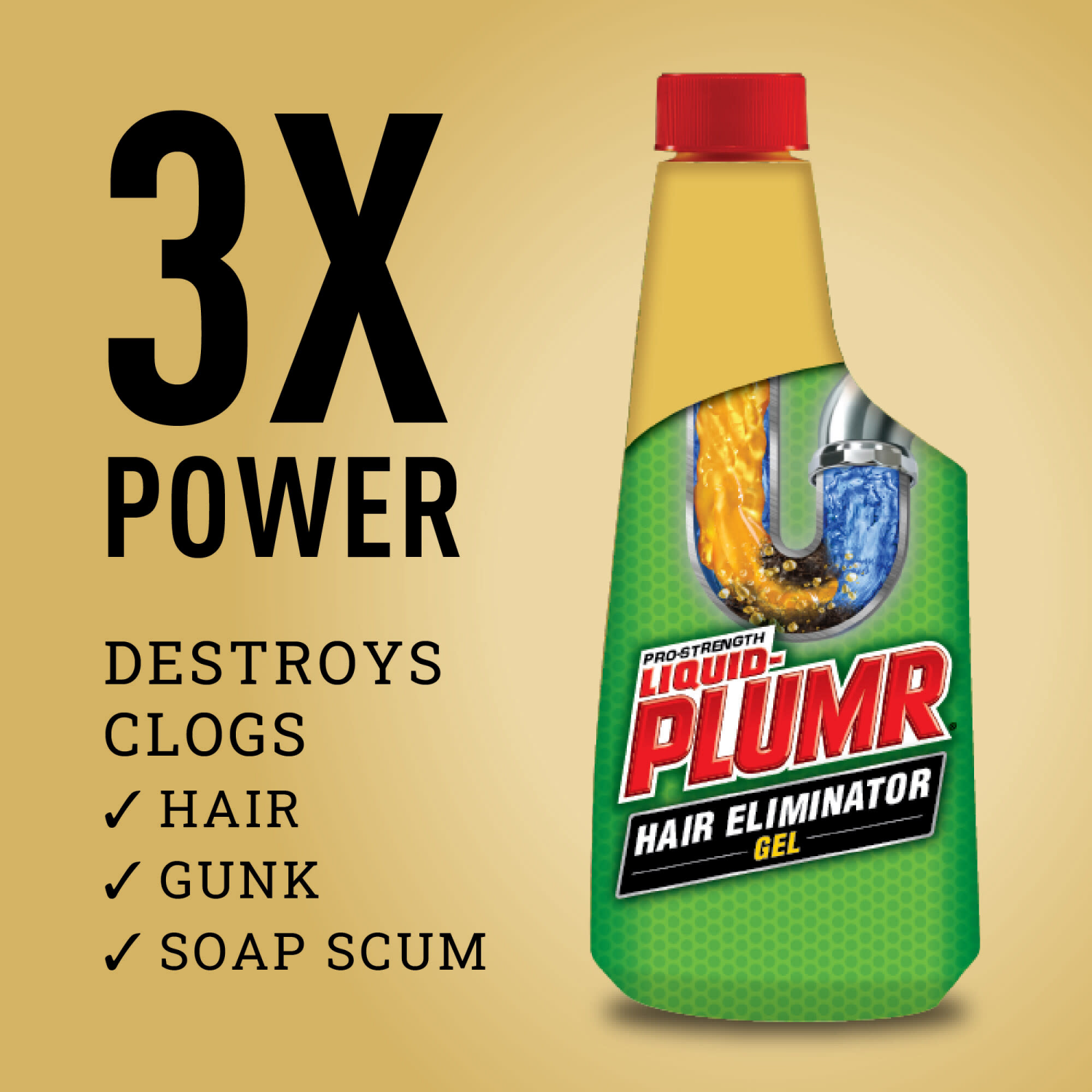 slide 6 of 8, Liquid-Plumr Pro-Strength Hair Eliminator Gel Clog Remover 1 pt, 1 pint