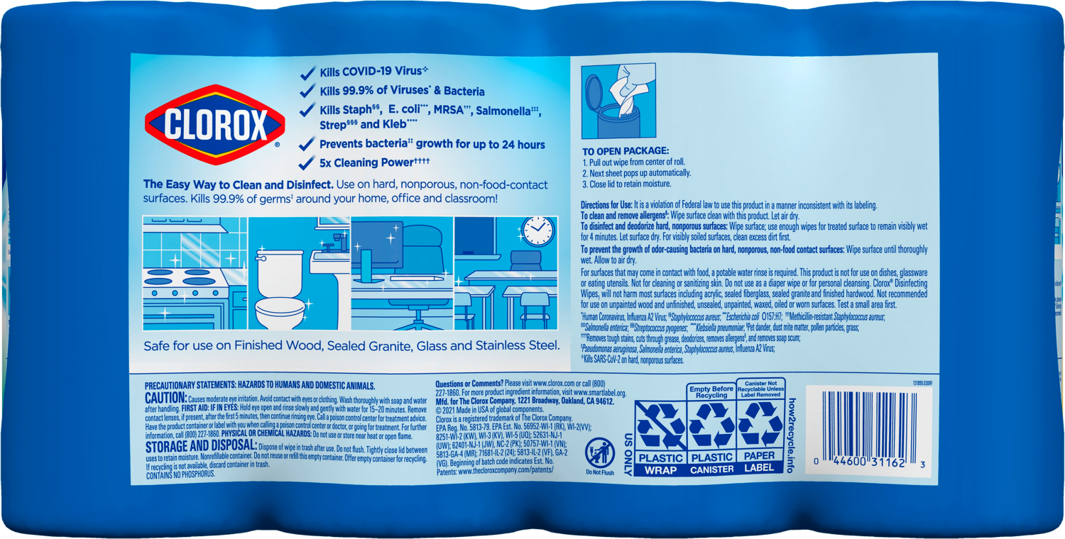 slide 2 of 8, Clorox Disinfecting Bleach Free Cleaning Wipes Value Pack 4CT, 4 ct