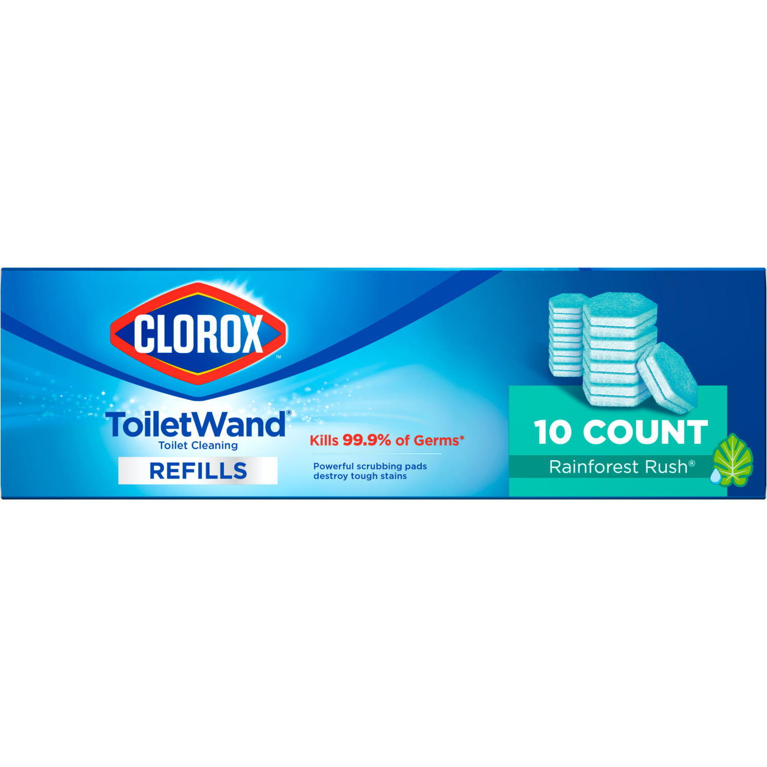 slide 3 of 8, Clorox ToiletWand Disinfecting Refills Rainforest Rush Disposable Wand Heads, 10 ct