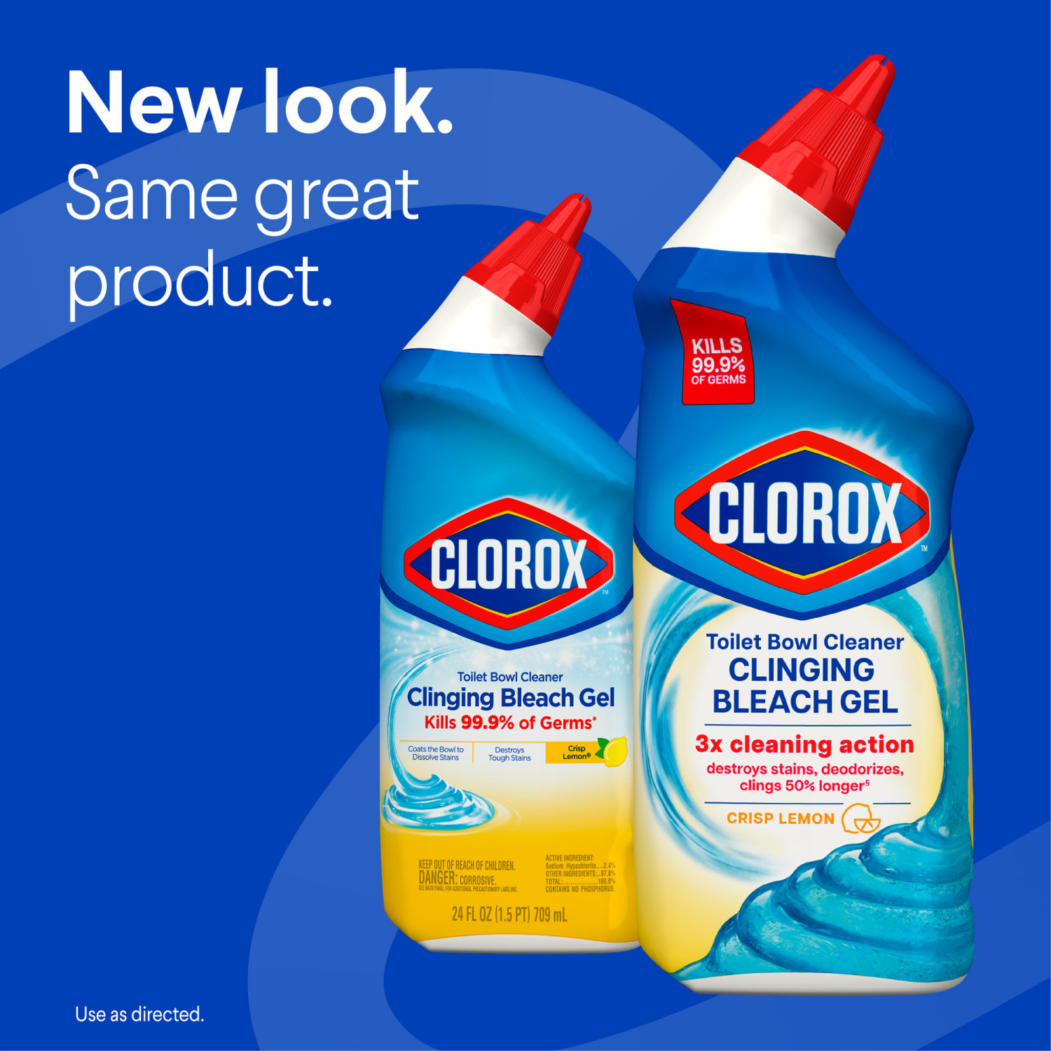 slide 7 of 8, Clorox Clinging Bleach Gel Crisp Lemon Toilet Bowl Cleaner 24 fl oz, 24 fl oz