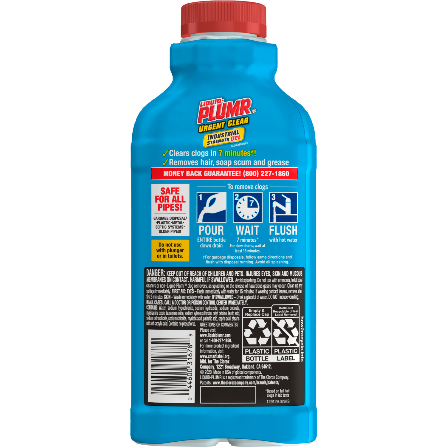 slide 2 of 8, Liquid-Plumr Industrial Strength Urgent Clear, 17 fl oz