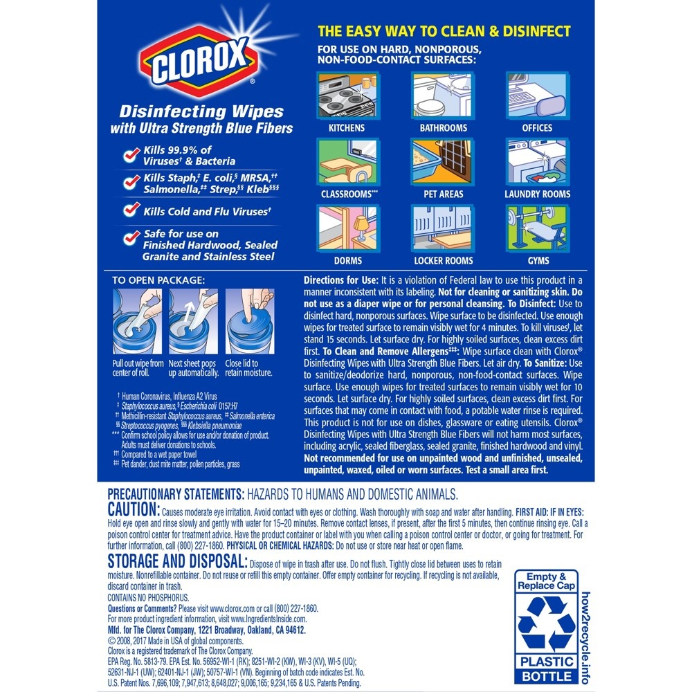 slide 2 of 5, Clorox Ultra Strength Disinfecting Wipes Crisp Lemon, 65 ct