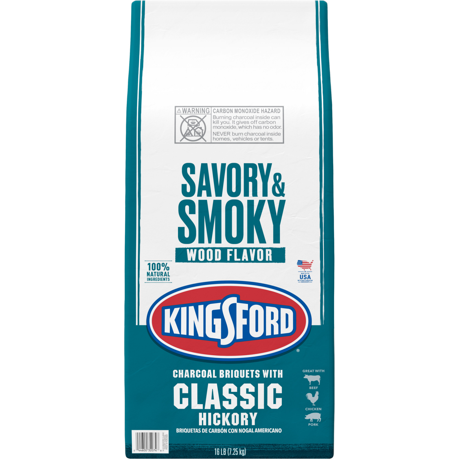 slide 6 of 8, Kingsford Hickory Charcoal Briquettes, BBQ Charcoal for Grilling, 16 Pounds, 16 lb