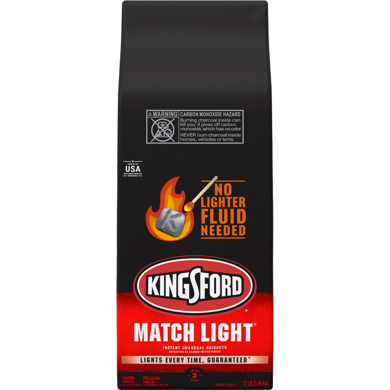 slide 6 of 8, Kingsford Match Light Instant Charcoal Briquettes BBQ Charcoal, 12 lb