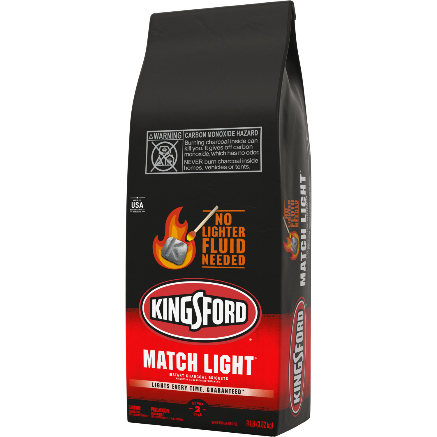 slide 4 of 8, Kingsford Match Light Instant Charcoal Briquettes BBQ Charcoal, 8 lb