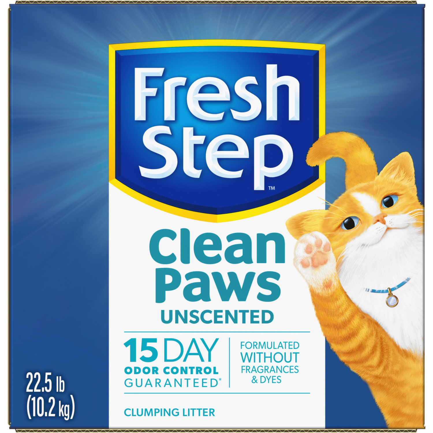slide 2 of 8, Fresh Step Clean Paws™ Simply Unscented Clumping Cat Litter – 22.5 Pounds, 22.5 lb