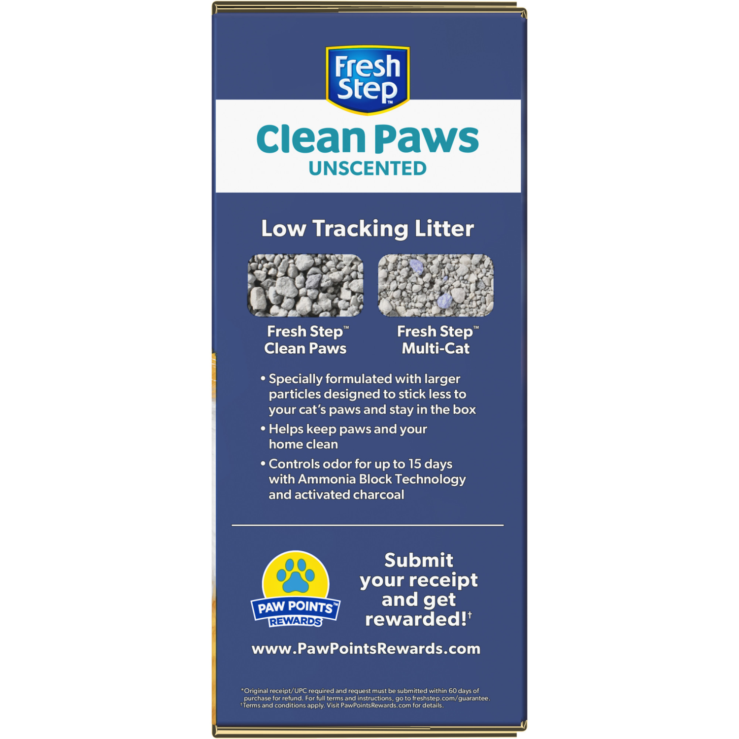 slide 3 of 8, Fresh Step Clean Paws™ Simply Unscented Clumping Cat Litter – 22.5 Pounds, 22.5 lb