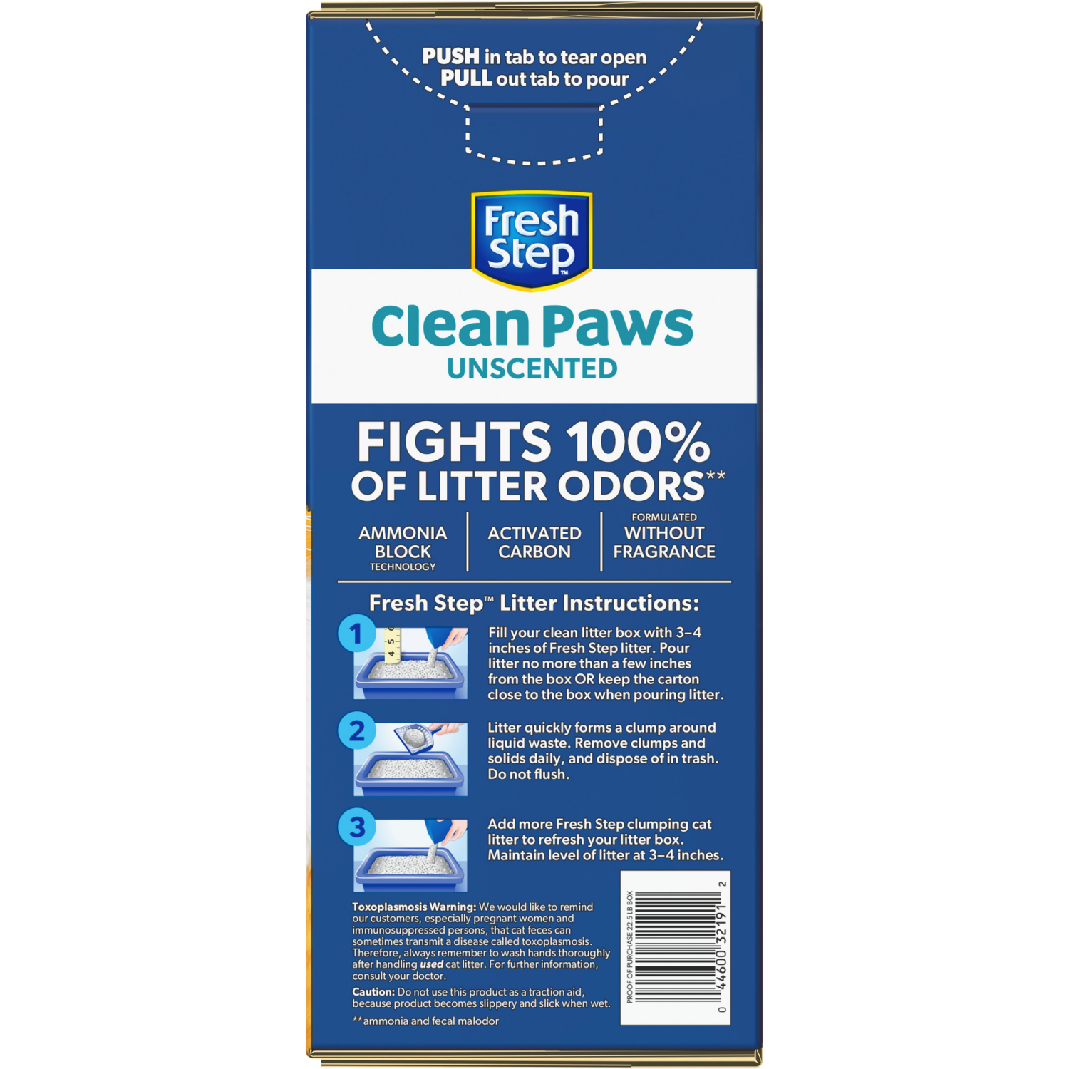 slide 5 of 8, Fresh Step Clean Paws™ Simply Unscented Clumping Cat Litter – 22.5 Pounds, 22.5 lb