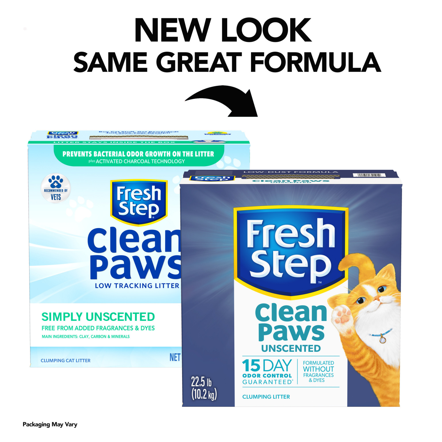 slide 7 of 8, Fresh Step Clean Paws™ Simply Unscented Clumping Cat Litter – 22.5 Pounds, 22.5 lb