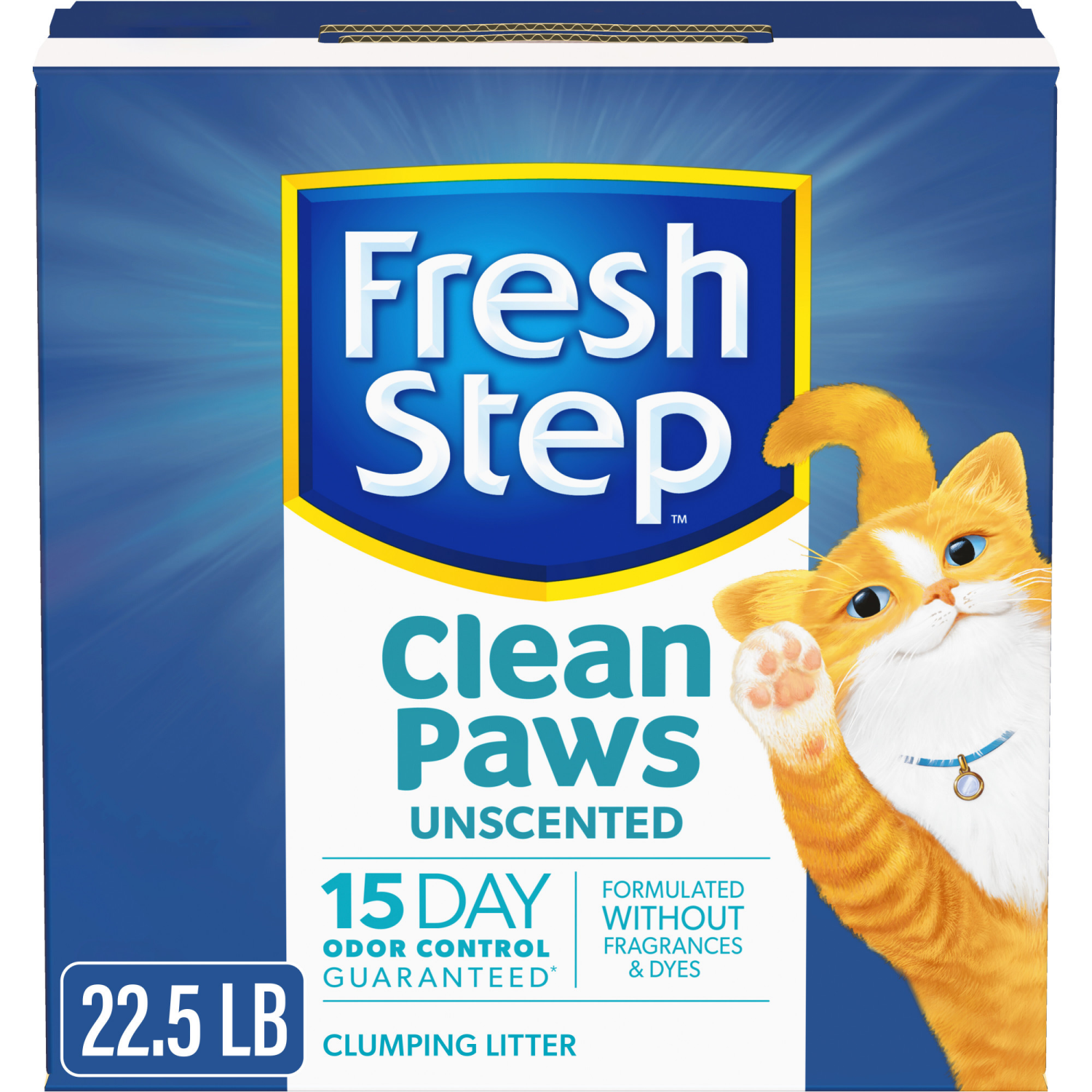slide 1 of 8, Fresh Step Clean Paws™ Simply Unscented Clumping Cat Litter – 22.5 Pounds, 22.5 lb