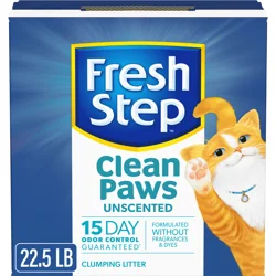 Fresh Step Clean Paws™ Simply Unscented Clumping Cat Litter – 22.5 Pounds