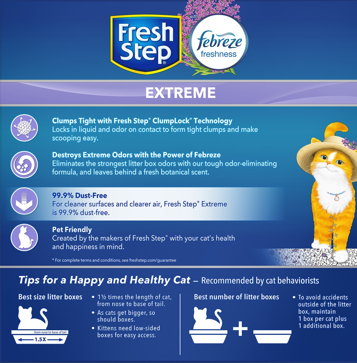 slide 6 of 6, Fresh Step Extreme Mediterranean Lavender Scented Clumping Cat Litter with the Power of Febreze, 14 lb