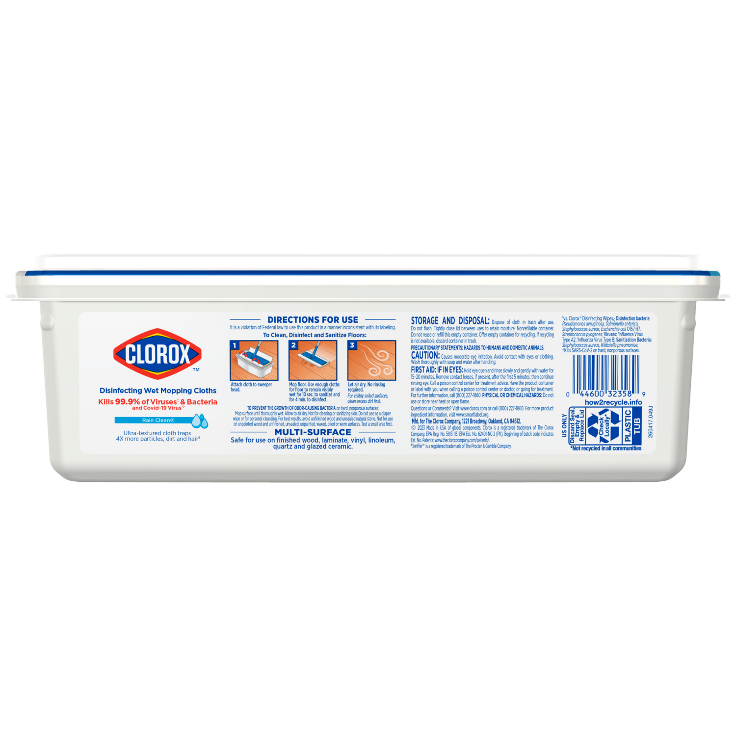 slide 2 of 8, Clorox Rain Clean Scent Bleach Free Disinfecting Wet Mopping Pad Refills, 24 ct