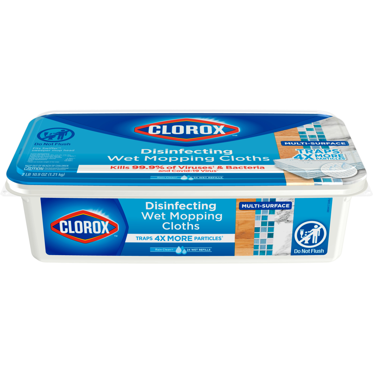 slide 6 of 8, Clorox Rain Clean Scent Bleach Free Disinfecting Wet Mopping Pad Refills, 24 ct