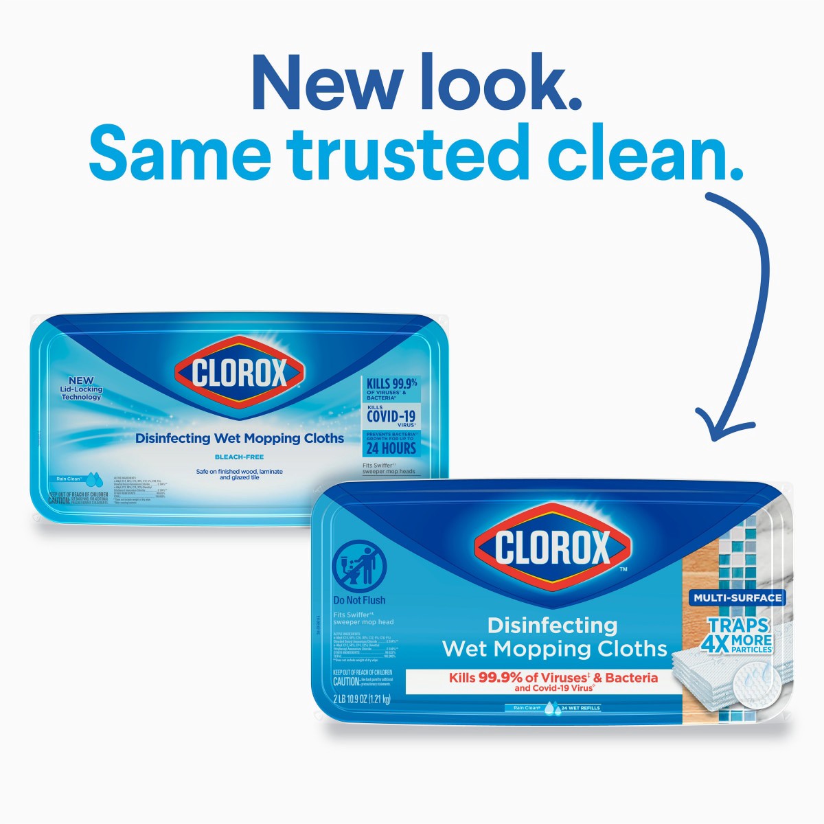 slide 2 of 29, Clorox Rain Clean Scent Bleach Free Disinfecting Wet Mopping Pad Refills, 24 ct