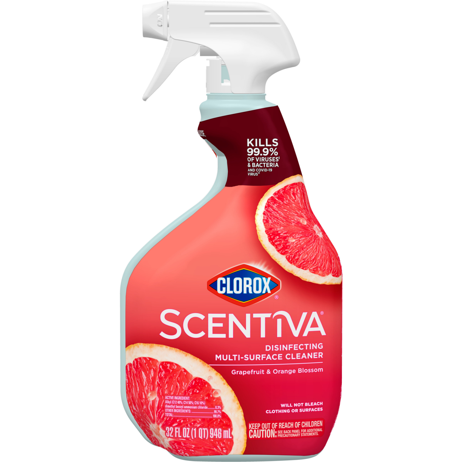 slide 6 of 8, Clorox Scentiva Tahitian Grapefruit Splash Disinfecting Multi Surface Cleaner, 32 fl oz
