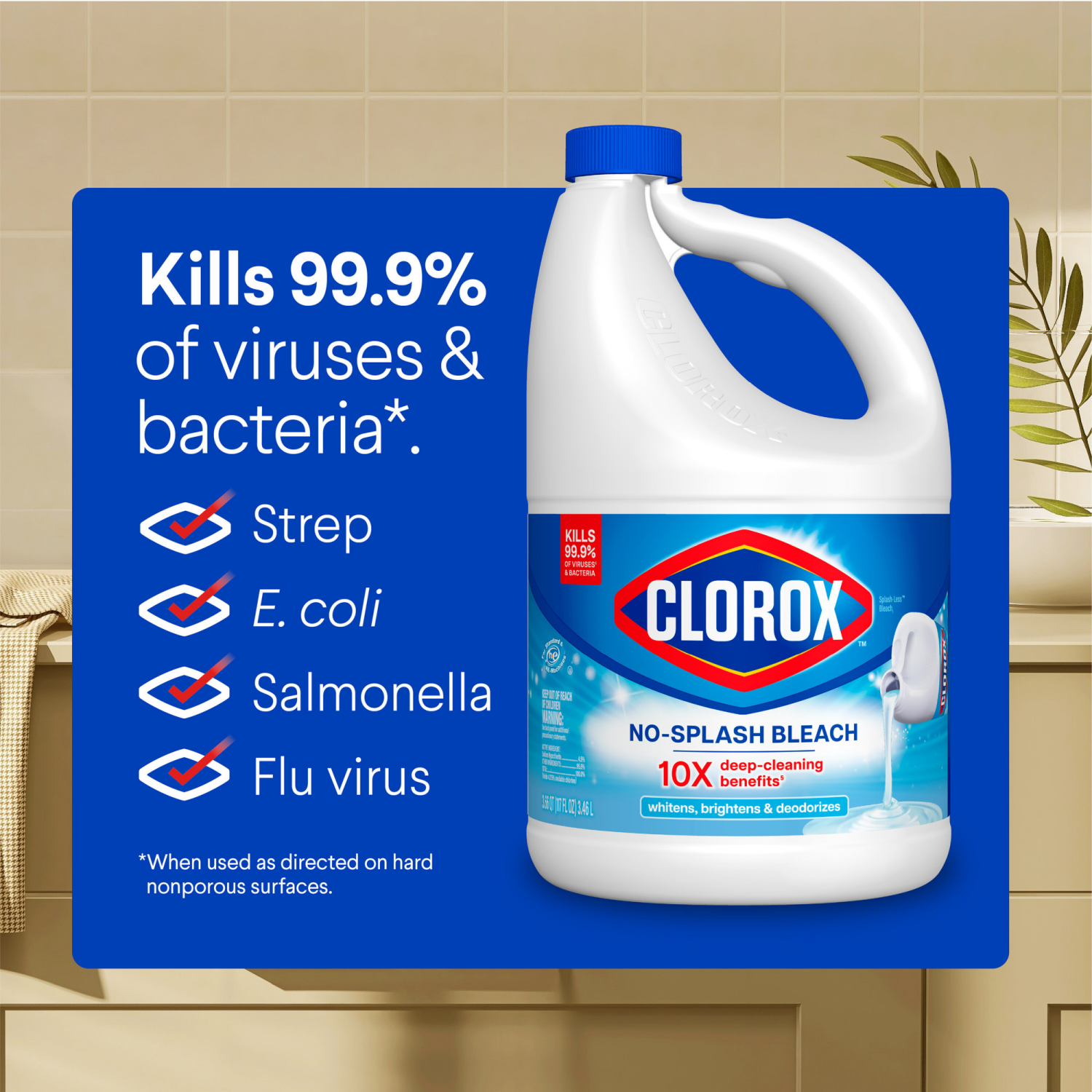 slide 7 of 8, Clorox Splash-Less Regular Bleach, 117 fl oz