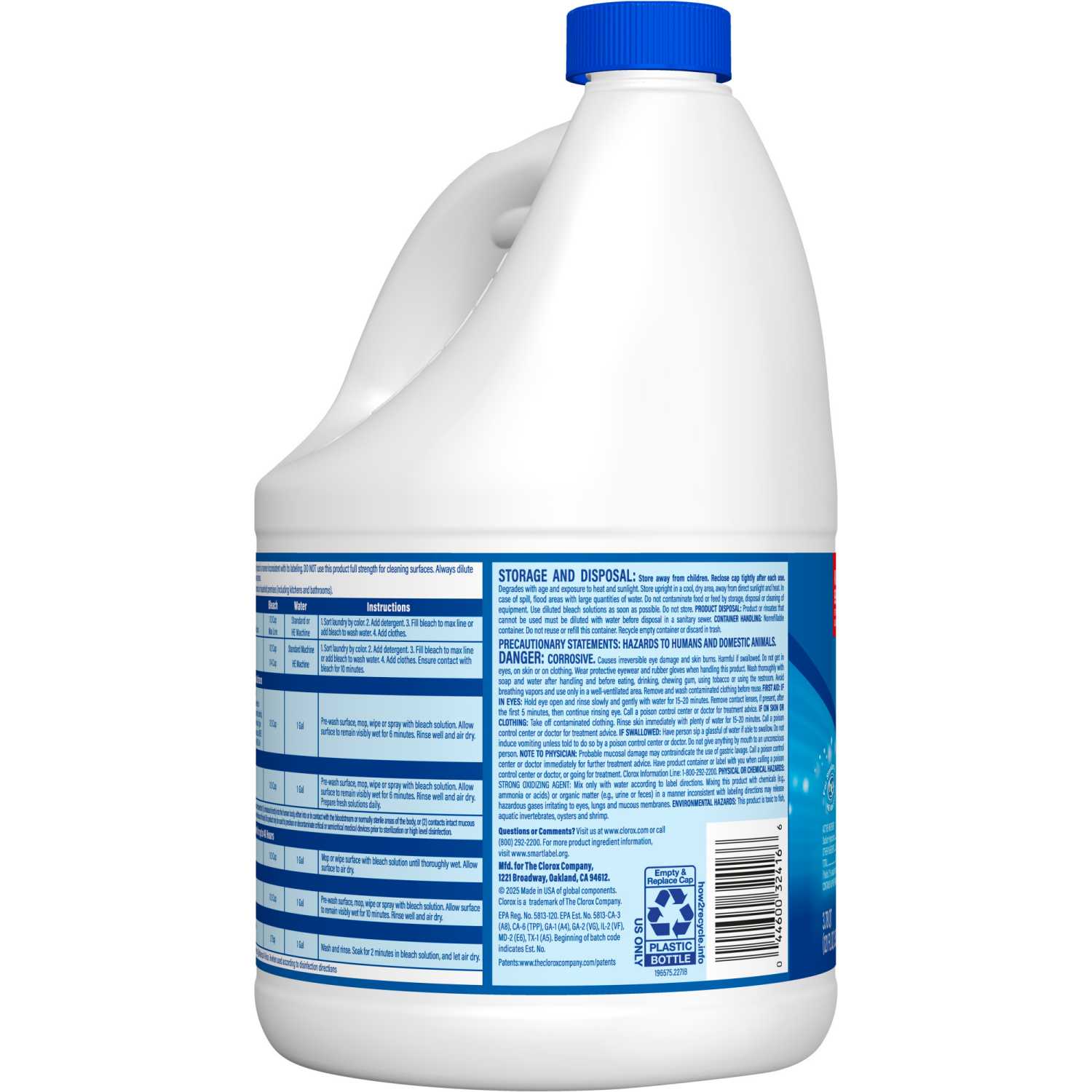 slide 5 of 8, Clorox Disinfecting Bleach, Regular(Concentrated Formula) - 121 Ounce Bottle, 3.78 qt