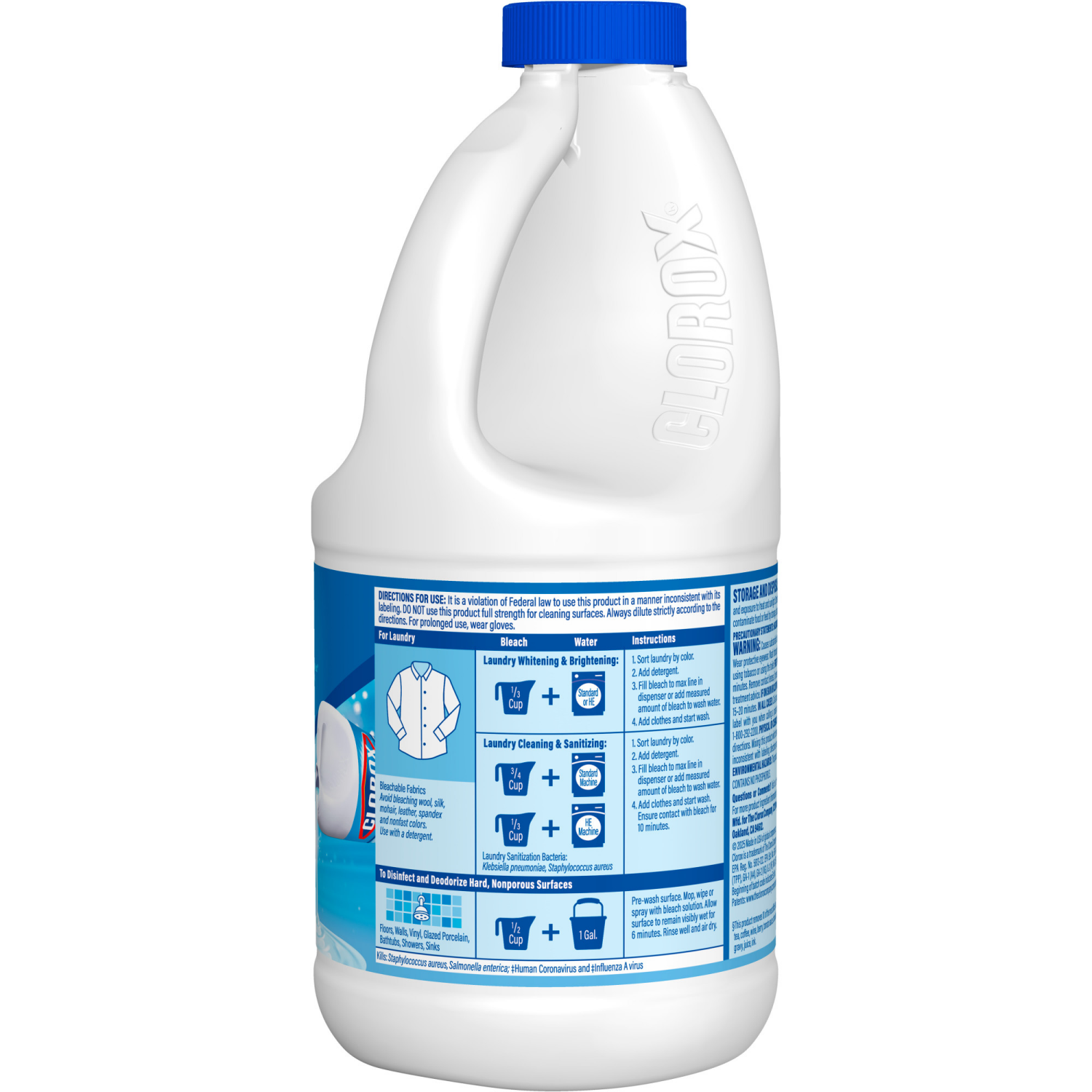 slide 3 of 8, Clorox Splash-Less Regular Bleach, 1.25 qt