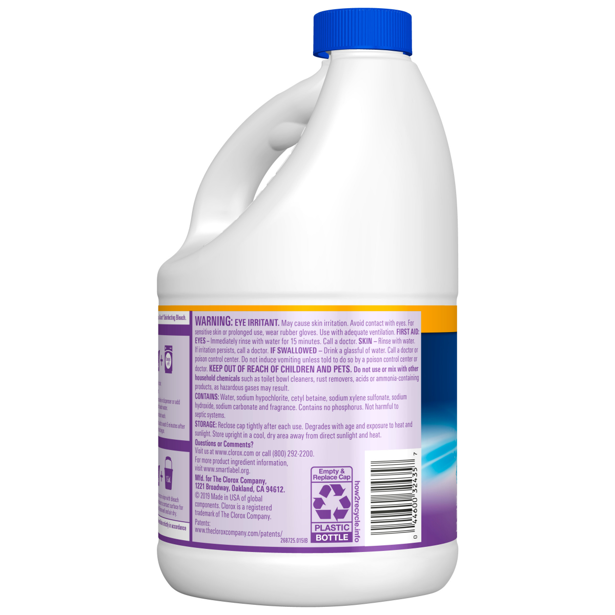 slide 5 of 5, Clorox Splash-Less Liquid Bleach, Lavender - 77 Ounce Bottle, 2.41 qt