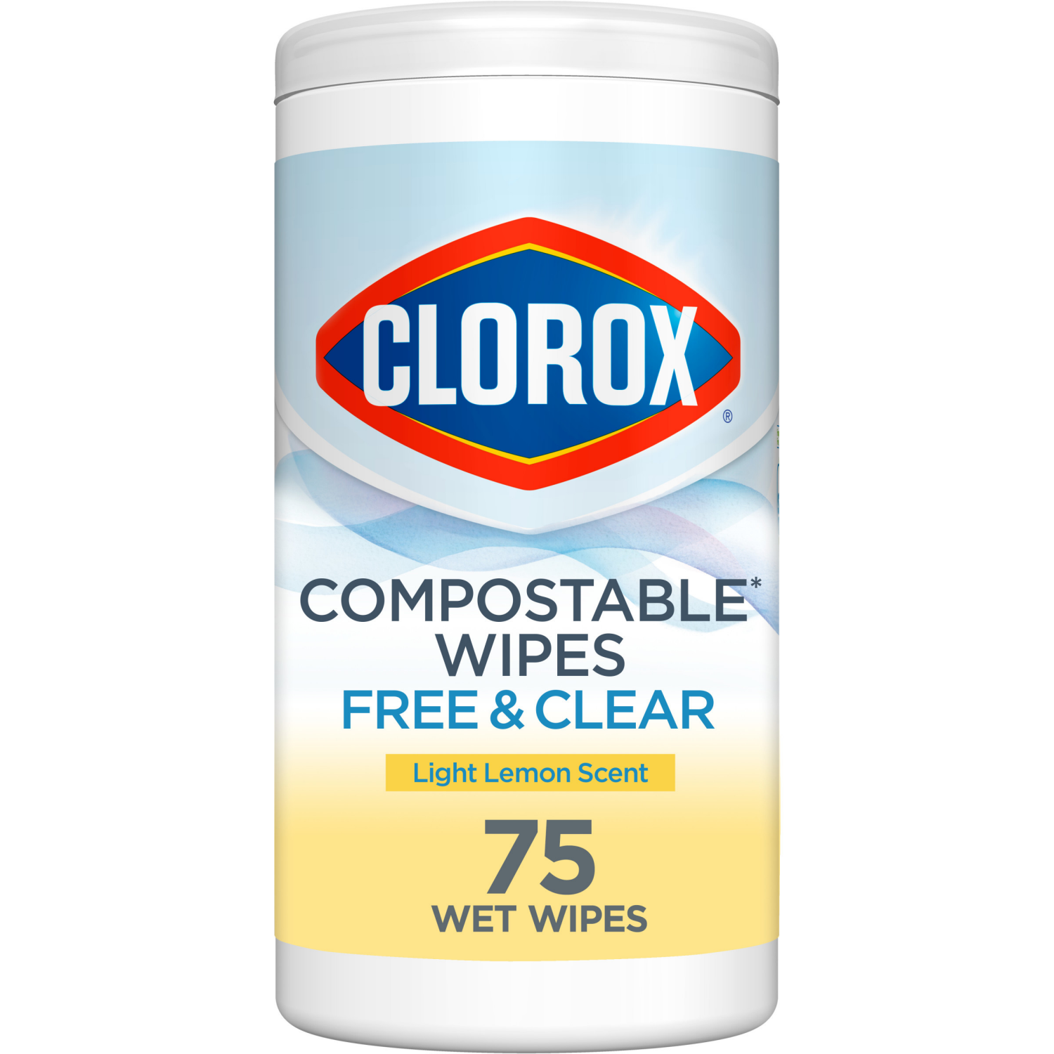 slide 1 of 8, Clorox Free & Clear Compostable Cleaning Wipes, Light Lemon Scent, 75 Count, 75 ct