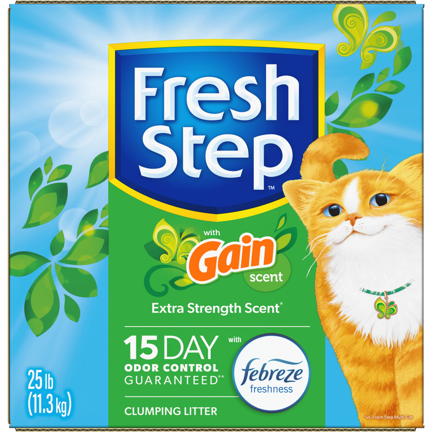 slide 2 of 8, Fresh Step Febreze With Refreshing Gain Scent Clumping Cat Litter, 25 lb