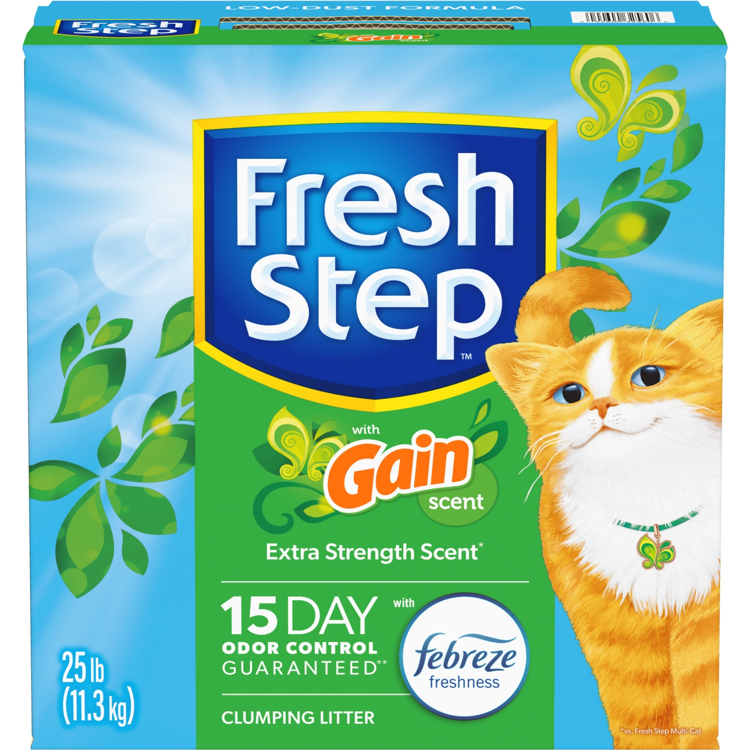 slide 6 of 8, Fresh Step Febreze With Refreshing Gain Scent Clumping Cat Litter, 25 lb