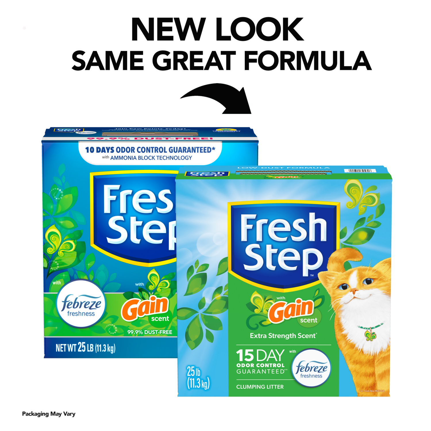 slide 7 of 8, Fresh Step Febreze With Refreshing Gain Scent Clumping Cat Litter, 25 lb