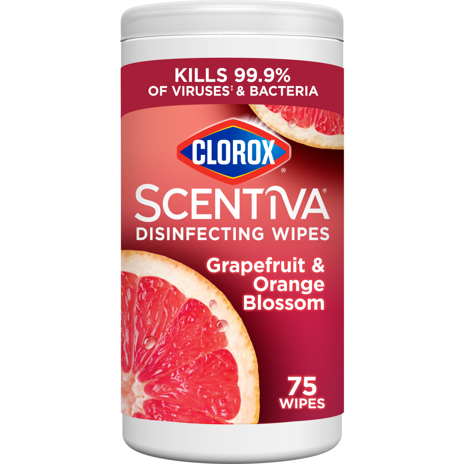slide 1 of 8, Clorox Scentiva Wipes, Bleach Free Cleaning Wipes, Grapefruit & Orange Blossom, 1 lb