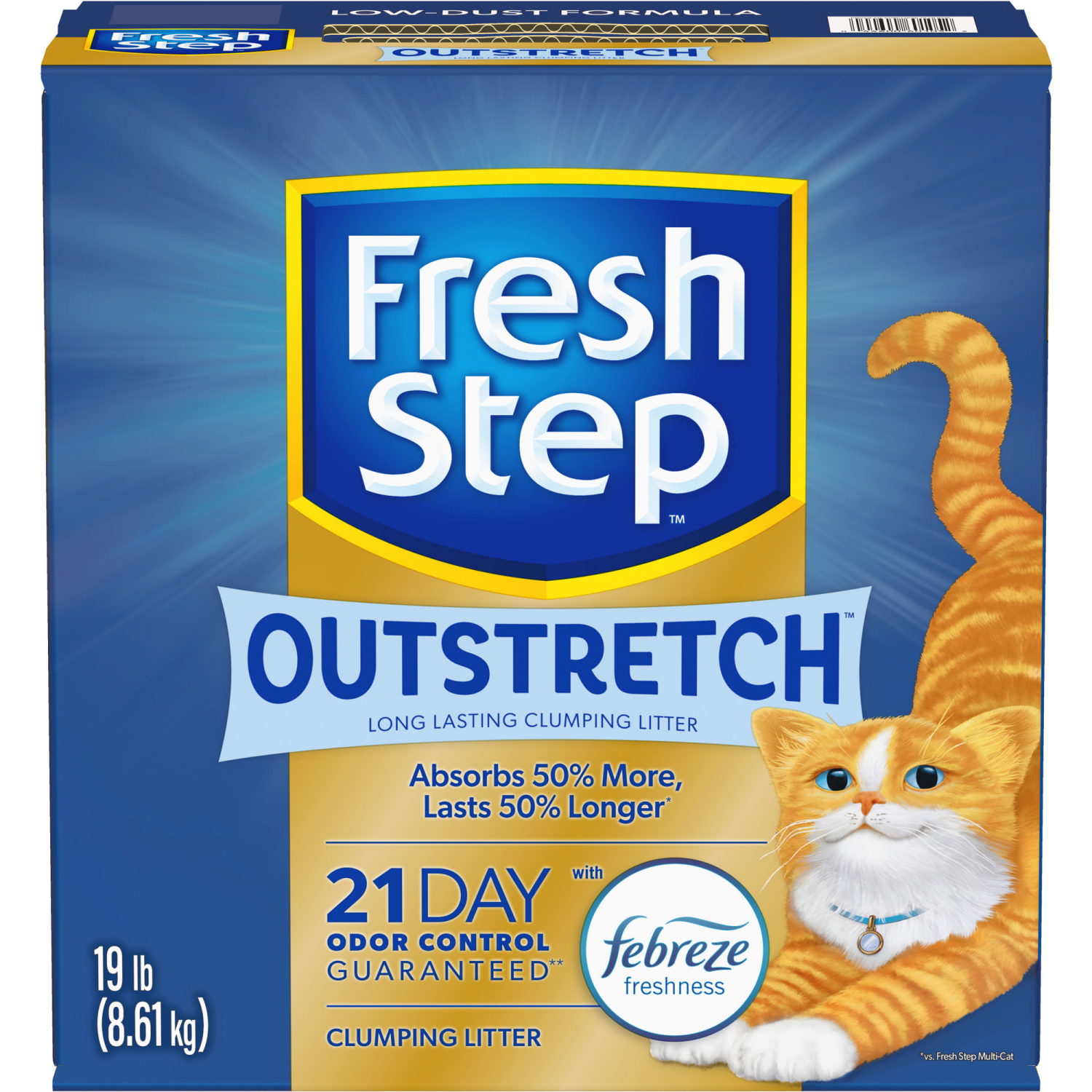 slide 6 of 8, Fresh Step Outstretch Frebreze Freshness Scented, 19 lb
