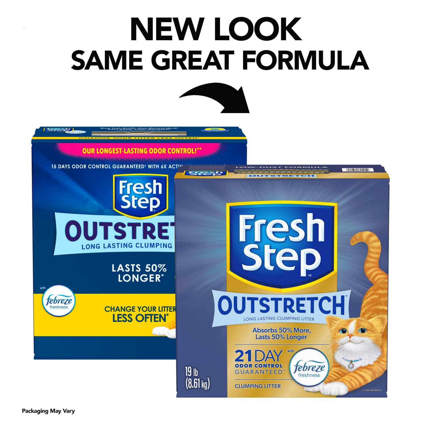 slide 7 of 8, Fresh Step Outstretch Frebreze Freshness Scented, 19 lb