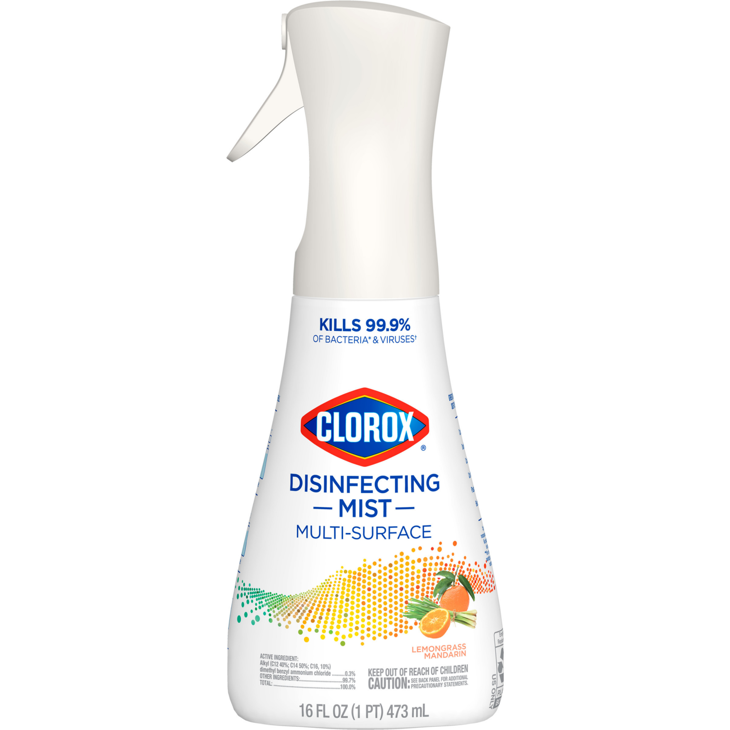 slide 6 of 8, Clorox Disinfecting Mist Lemongrass Mandarin Disinfecting Spray, 16 fl oz