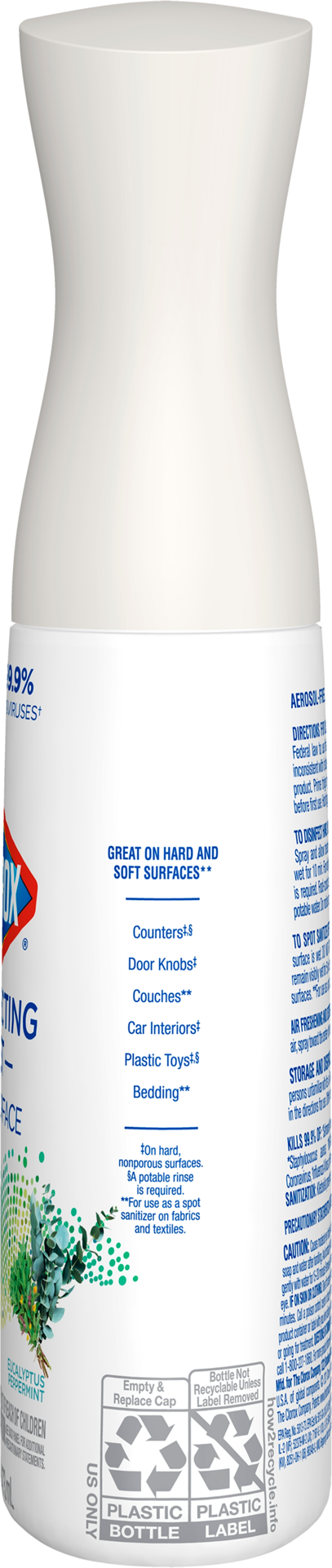 slide 4 of 8, Clorox Disinfecting Mist Eucalyptus Peppermint Disinfecting Spray, 16 fl oz