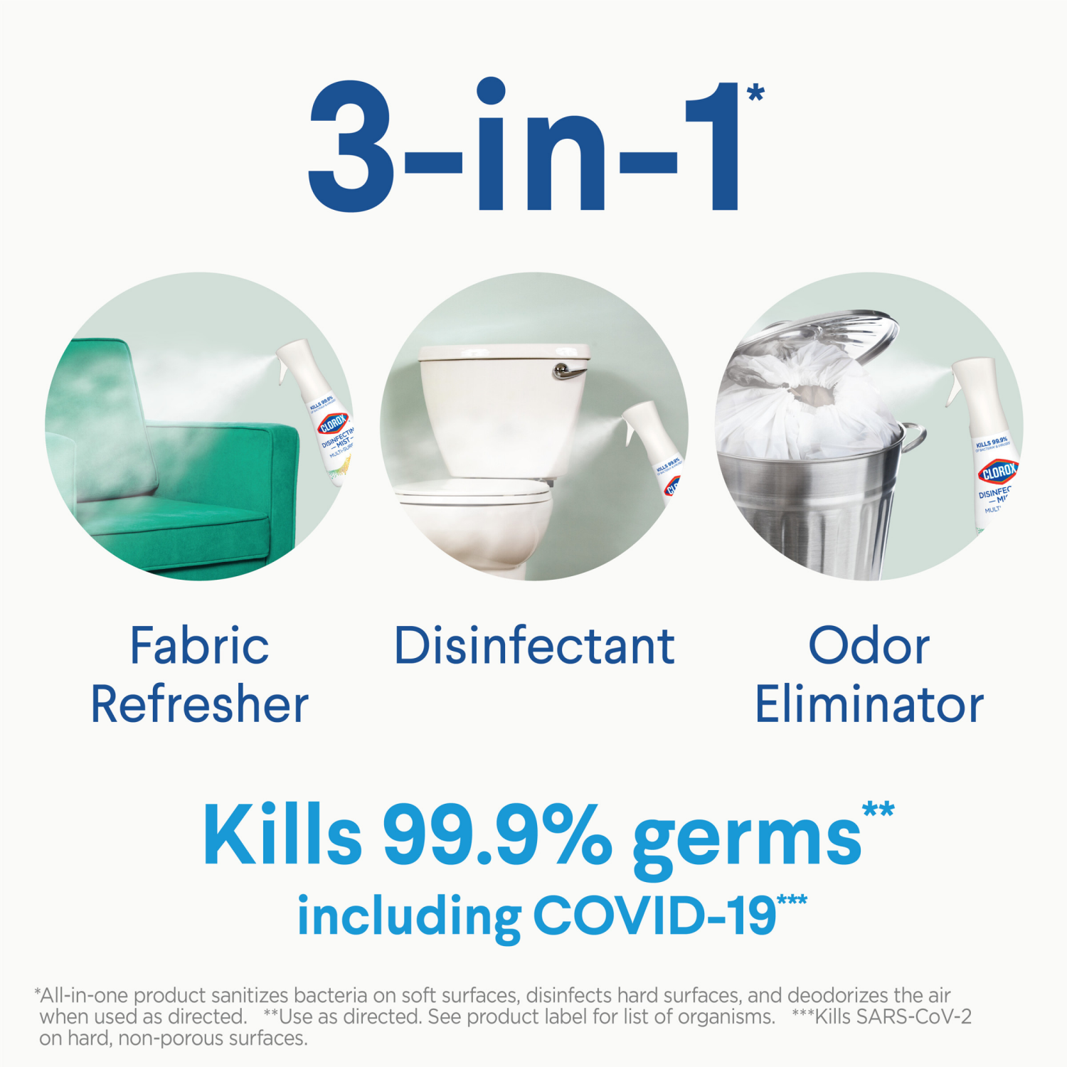 slide 7 of 8, Clorox Disinfecting Mist Eucalyptus Peppermint Disinfecting Spray, 16 fl oz