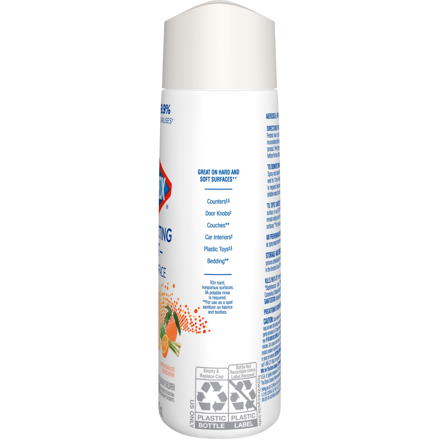 slide 5 of 8, Clorox Multi-Surface Lemongrass Mandarin Disinfecting Mist 16 fl oz, 16 fl oz