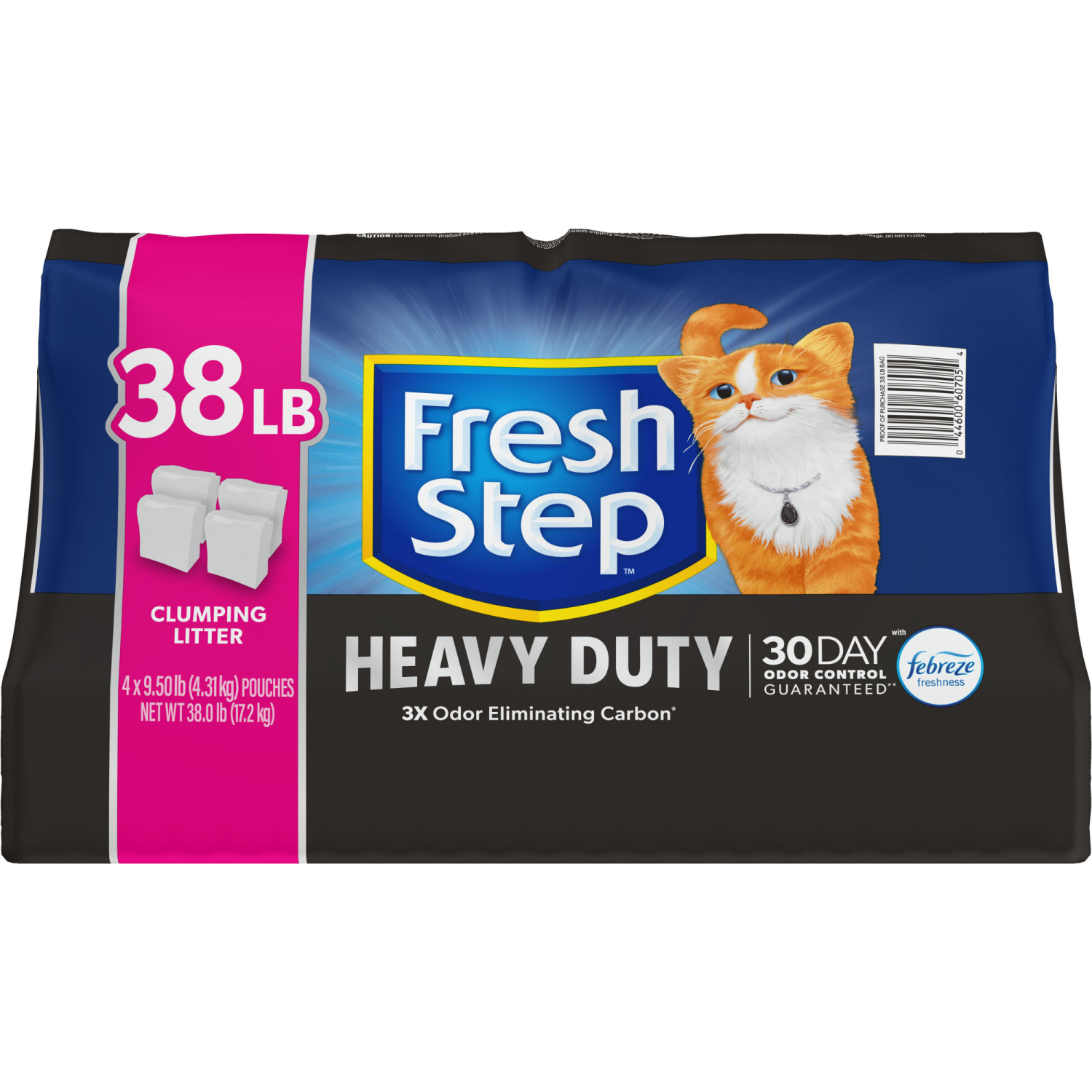 slide 6 of 8, Fresh Step Heavy Duty Clumping Litter with Febreze Freshness, 30 Day Odor Control, 38 Lb, 38 lb