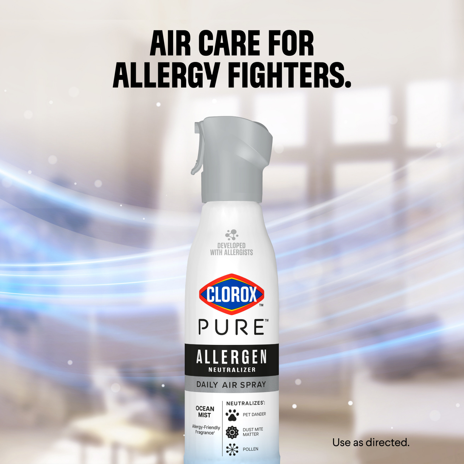 slide 3 of 8, Clorox Pure Allergen Neutralizer Daily Air Spray Ocean Mist 8oz, 8 oz