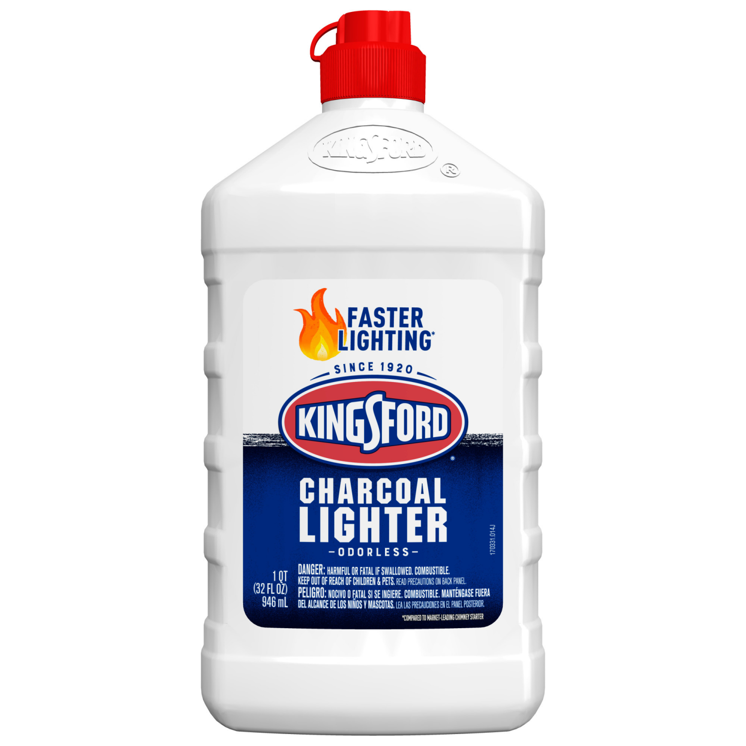slide 4 of 5, Kingsford Odorless Charcoal Lighter Fluid, 1 qt