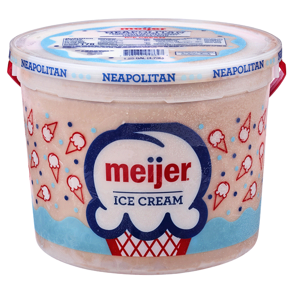 slide 1 of 1, Meijer Neapolitan Ice Cream, 5 qt